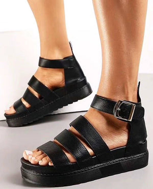 Stivali estivi Scarpe Sandali Da Donna Con Platform Fasce Gladiatore DM520 nero