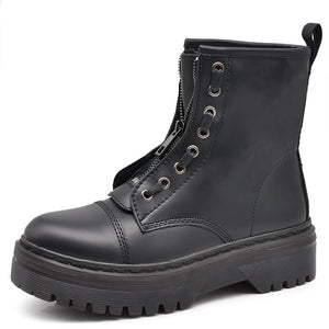 Stivali Stivaletti Platform Donna Anfibi combat boots lacci Con Zip Cerniera 659