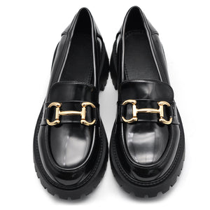 Scarpe Mocassini Loafers Slip On Da Donna Con Morsetto Ape Ricamato 2M7-XX1436-18 nero