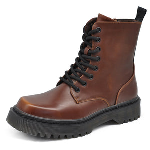 Stivali Stivaletti Anfibi combat boots Donna lacci Zip Cerniera Punta Quadrata GA018 nero bordeaux camel