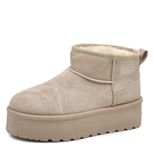 Stivali Mammut Camoscio Pelosi Con Pelliccia Pelo da Donna Doposci Platform P309