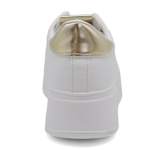 Scarpe Da Donna Ginnastica Sportive Sneaker Moda Gioiello Decorazione A Orsetto Platform Plateau Strass AD-1 bianco