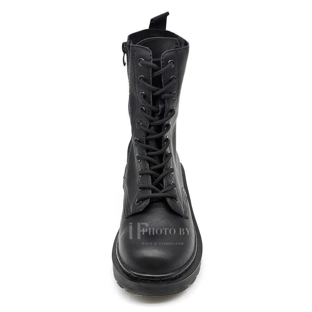 Stivaletti Stivali Anfibi Combat boots Militare Da Donna MT88-5 nero marrone