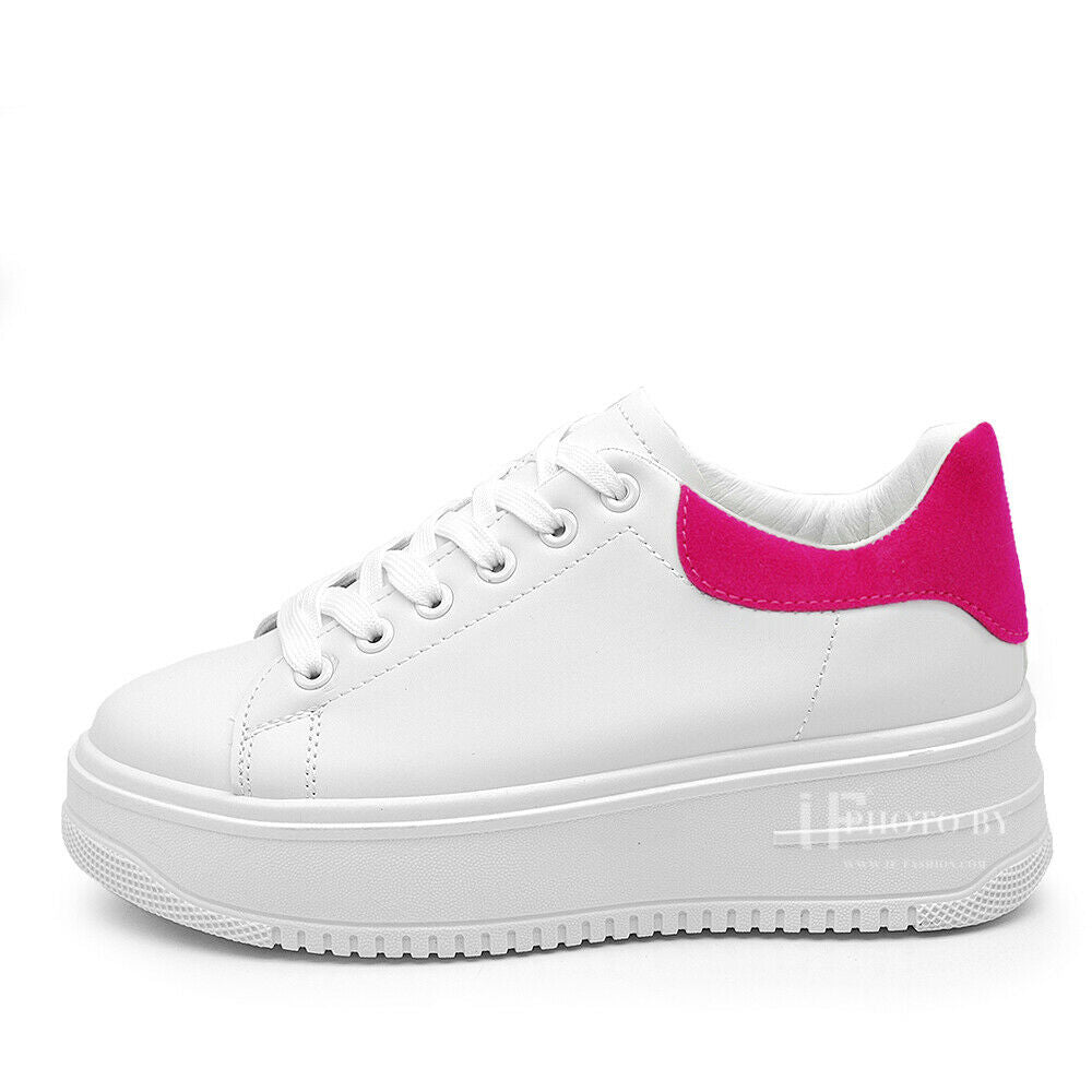 Scarpe Da Ginnastica Sportive Sneaker Bianche Donna Platform Zeppa Rialzo 677