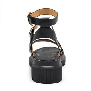 Scarpe Sandali Da Donna Con Platform Ragnetto L19D-7 nero bianco marrone