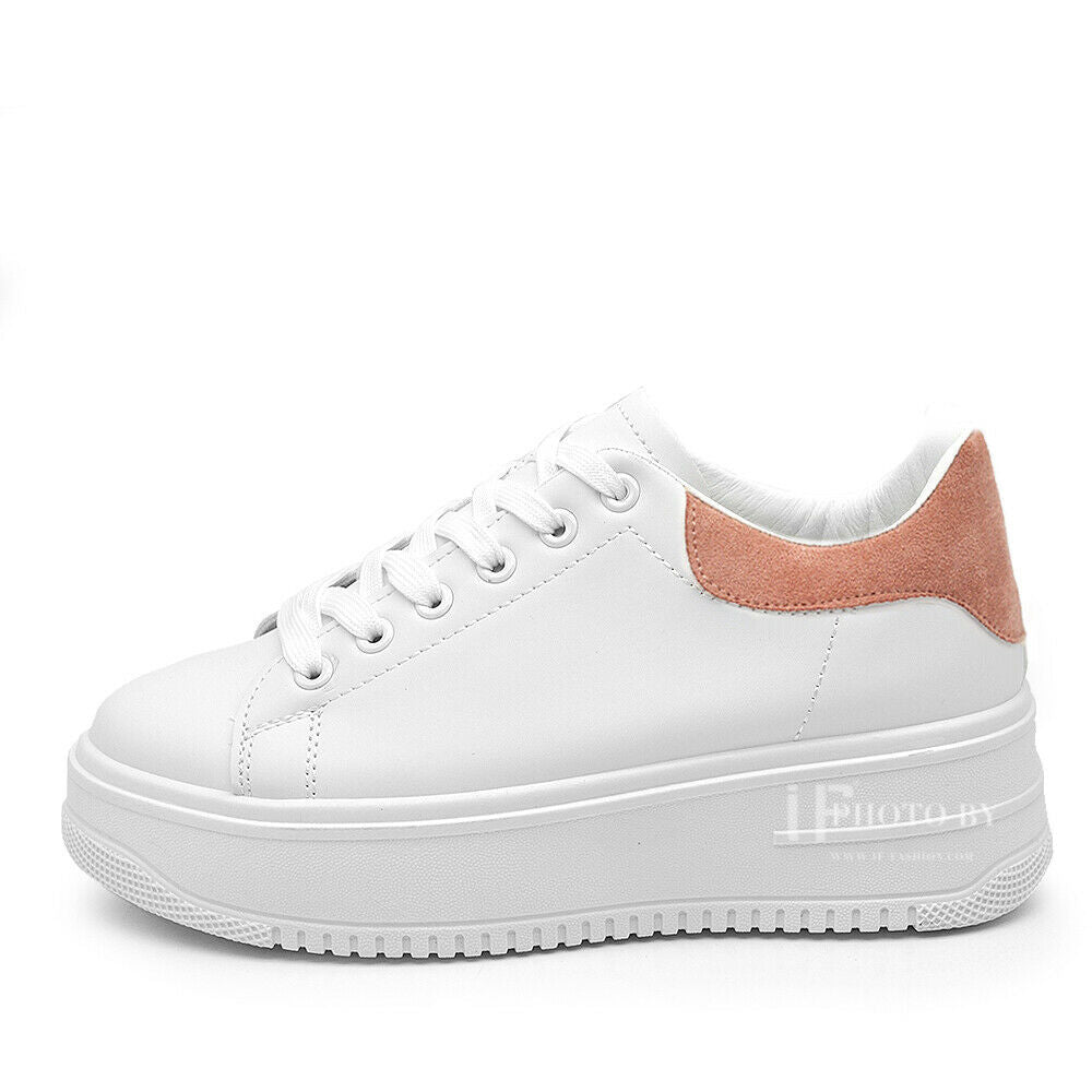 Scarpe Da Ginnastica Sportive Sneaker Bianche Donna Platform Zeppa Rialzo 677