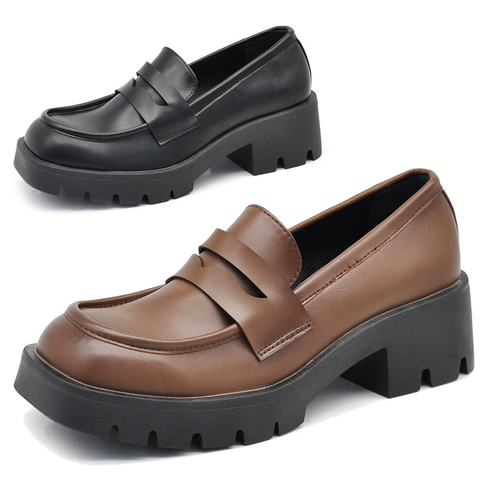 Scarpe Da Donna Mocassini Loafer Slip On Con Platform MP372