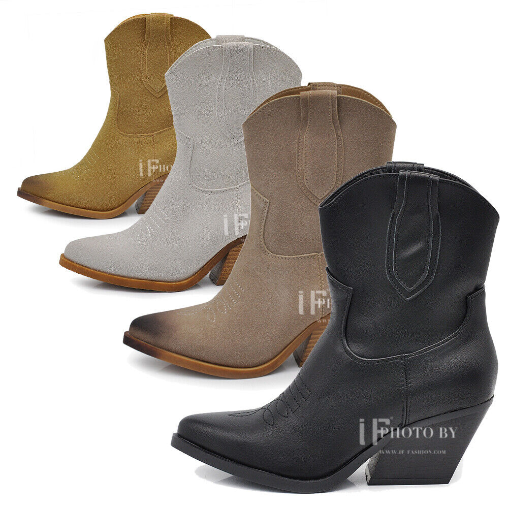 IF FASHION Stivali Stivaletti Primaverili Da Donna Texani Cowboy Cowgirl LY80-9