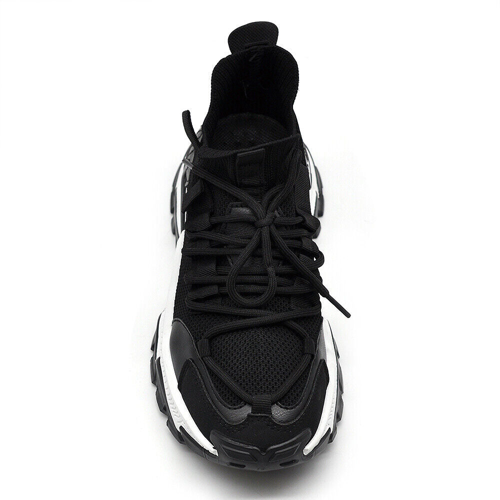 Scarpe Da Donna Ginnastica Sportive Sneaker Platform Bicolori CN-015 nero