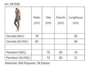 If Fashion Completo Sportivo Fitness Due Pezzi Canottiera Leggins K97058